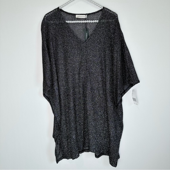BCBG Max Azria Metallic Black Mesh Cover Up - Picture 1 of 6
